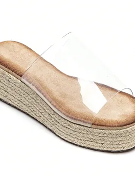 Sandalias de cuña para mujer, de estilo simple y casual para uso diario - Shein - FashionsVida