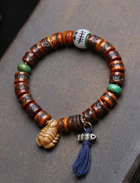 Tibetan-style yak bone bead bracelet, antique Buddhist prayer beads, single-strand, hand-polished, beaded, craft item by Adai - Aliexpress - FashionsVida