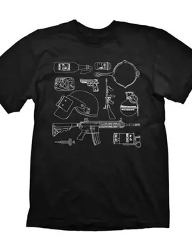 T-shirt à Manches Courtes Pubg Sketch Items Black S unisex - Numskull - FashionsVida