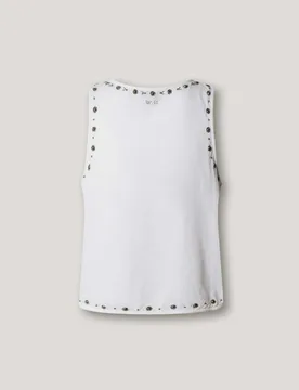 W11 - camiseta de tirantes de mujer con tachuelas - Pepe Jeans - FashionsVida