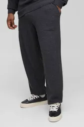 Herren Plus Relaxed Fit Gestrickter Sweat-Trainingsanzug Charcoal Größe 2XL
