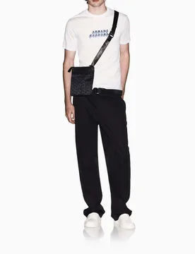 T-shirt mezza manica Exchange bianca in cotone con stampa logo 3D - Armani - FashionsVida