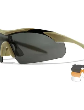 Vapor 2.5 Polarized Sunglasses Grey / Clear / Light Rust / Matte Tan One Size Men,Women - Wiley X - FashionsVida