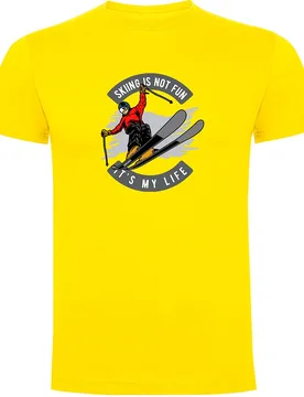 T-shirt à Manches Courtes Skiing Is Not Fun Yellow L - Kruskis - FashionsVida