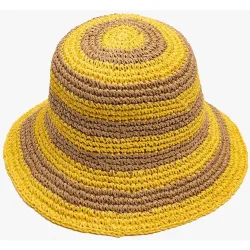 Gorro de mujer estilo bucket con rayas decorativas