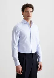 Shaped Business Hemd Gestreift Blau 45