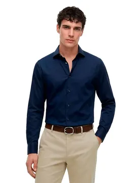 Camicia A Maniche Lunghe Mw0mw2779 Navy Iris 42