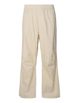 Pantaloni in misto cotone beige