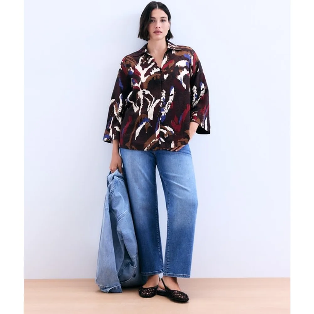 Blusa de mujer de manga larga camisera estampada - Couchel - FashionsVida