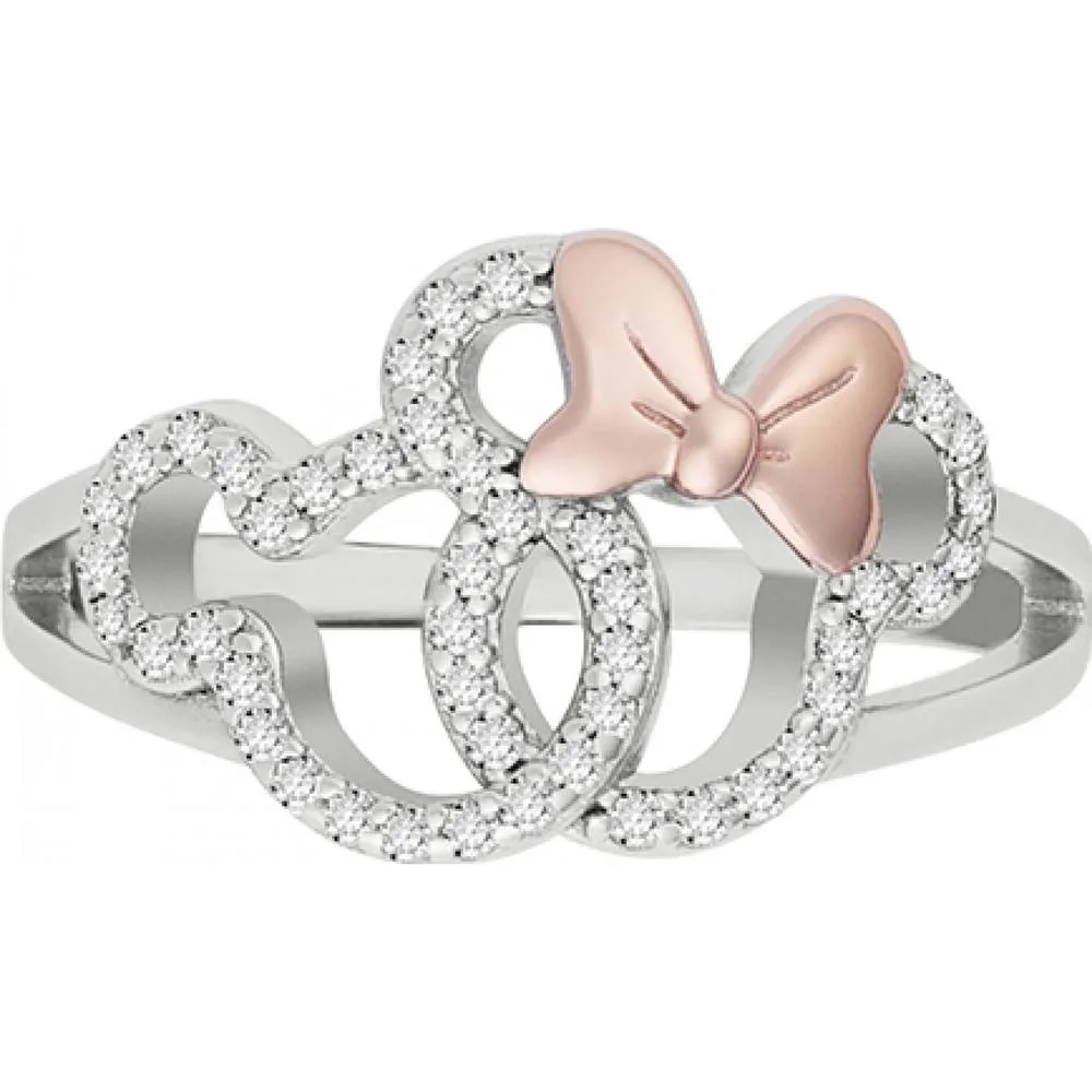 Mickey & Minnie Ring - Silver - Size: One Size - Disney - FashionsVida