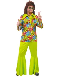 Hippie-Kostüm für Herren grün-bunt - male