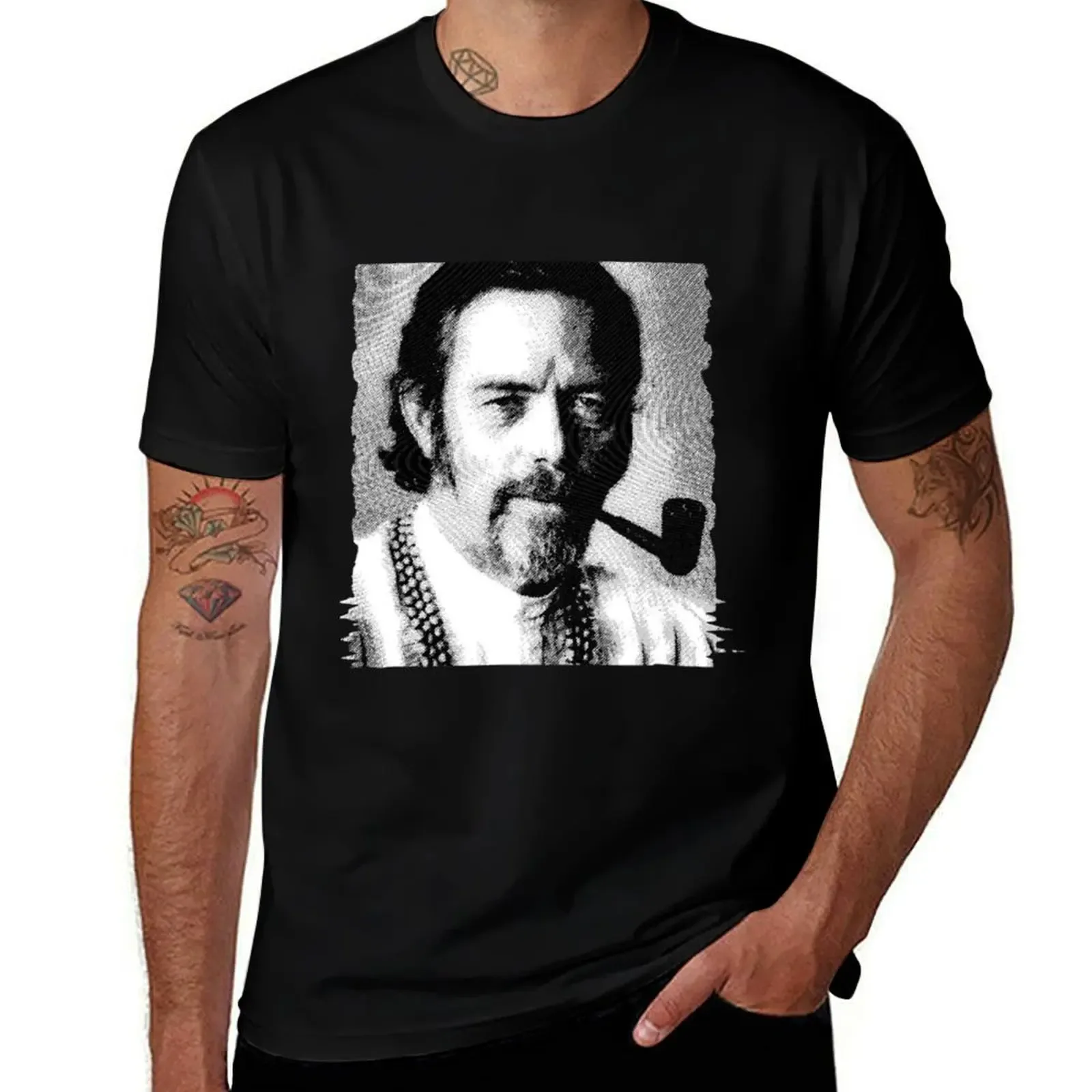 Pipe Lover Alan Watts T- T-Shirt Daily Work Short Sleeve Top - Aliexpress - FashionsVida