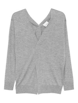 Maglione con scollo a V davanti e dietro