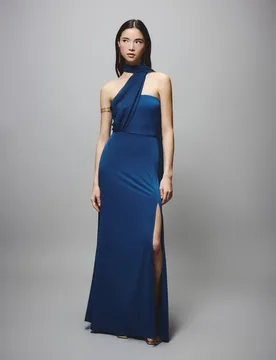 Vestido con foulard gasa - Green Coast - FashionsVida