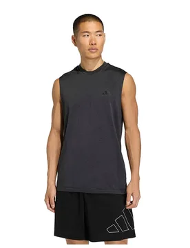 T-shirt Sans Manches Workout Essentials Seamless Black Melange M - Adidas - FashionsVida