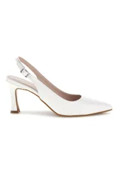 Décolleté Slingback da sposa bianche con punta sfilata 6371 38
