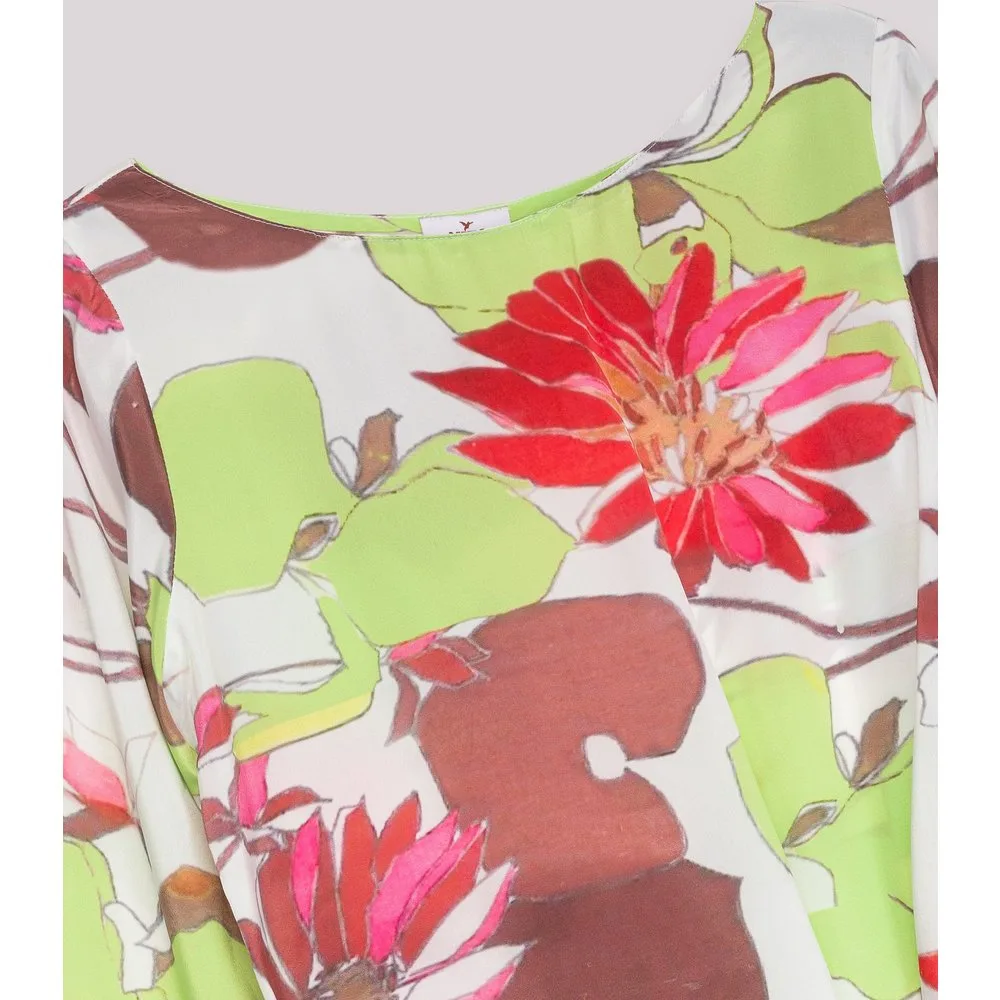 Blusa de mujer estampada de manga larga con lazada lateral - Niza - FashionsVida