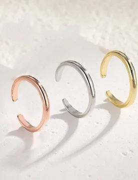 Piezas/1 pieza Anillo de dedo del pie abierto minimalista y sexy con colgante ajustable de acero inoxidable, estilo de vacaciones en la playa, anillo - Shein - FashionsVida