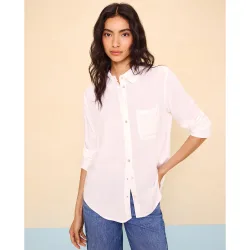 Camisa fluida lisa de mujer