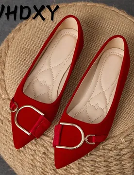 Par de zapatos planos de punta fina para mujer, zapatos de oficina versátiles, mocasines para conducir, zapatos planos de suela blanda de estilo hada - Shein - FashionsVida