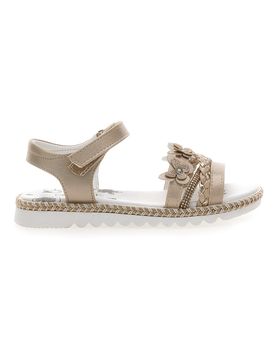 Sandali Platino Con Strappo in Velcro Grazie 15022 36