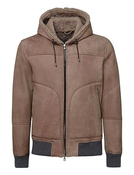 Barba Giacca in pelle marrone