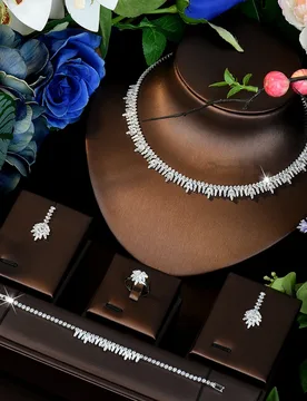 HIBRIDE Everyday Fashion Niche Summer Fine Zircon Set Necklace Earrings Bracelet Women's Jewelry Wedding Bridal Travel Gift 1168 - Aliexpress - FashionsVida
