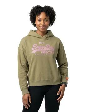 Sweat à Capuche Vl Rhinestone Relaxed Dark Sage Green L