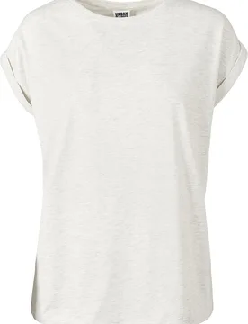 T-Shirt - Ladies Extended Shoulder Tee - XS bis XL - für Damen - Größe XS - grau meliert - Frauen - female - Urban classics - FashionsVida