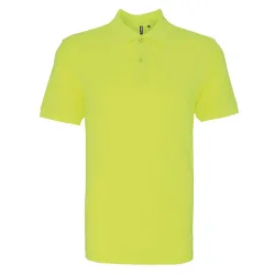 Mens Plain Short Sleeve Polo Shirt (Neon Yellow) - Multicolour Cotton - Size 3xl