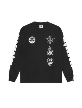 Multi Logo L/S T-Shirt - Black