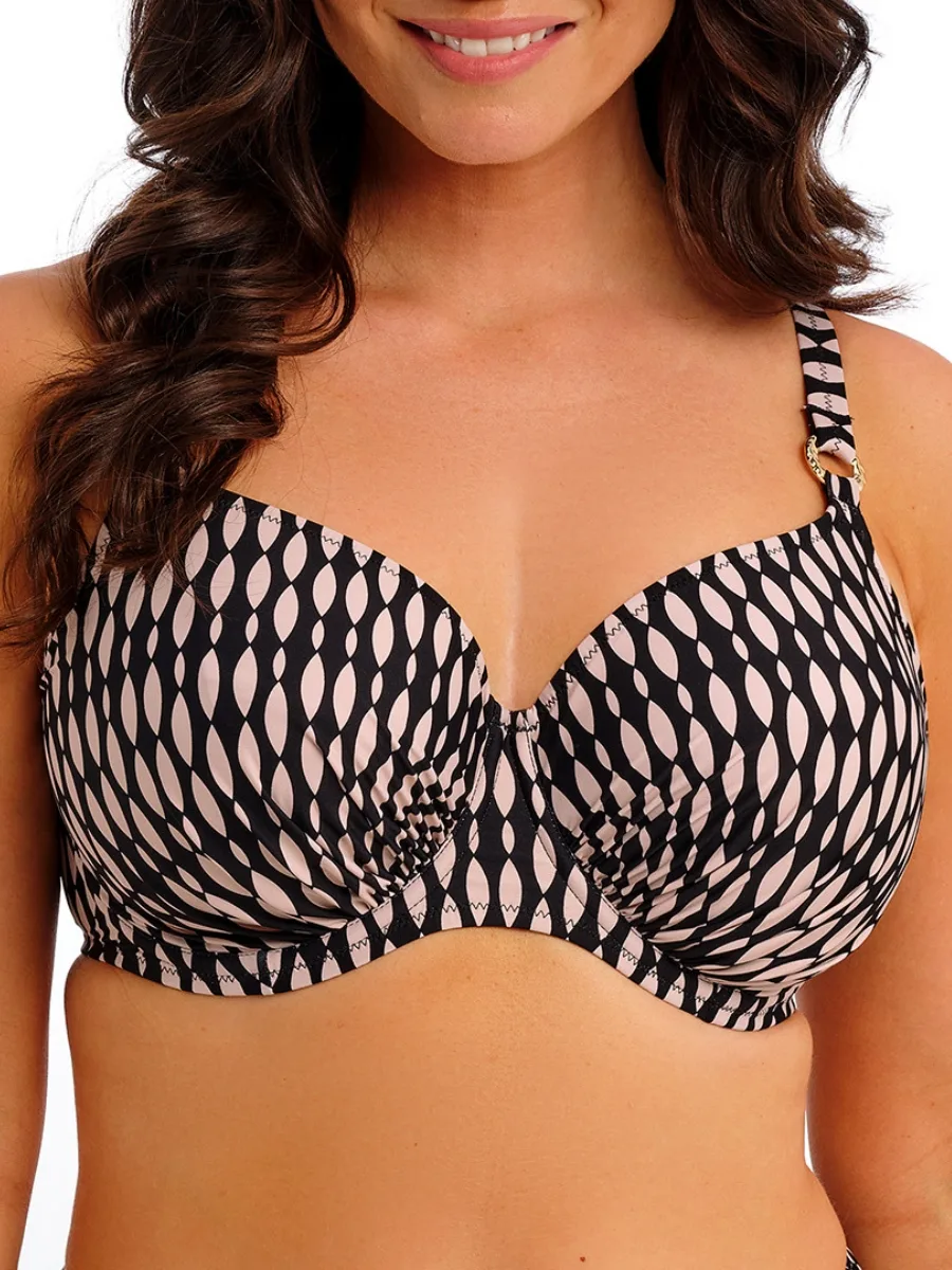 Womens Shell Bay Full Cup Bikini Top - Black Polyamide - Size 32ff - Fantasie - FashionsVida