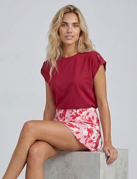 Minigonna in viscosa con motivo floreale - multicolor