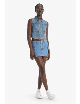 Kurze Röcke A7520 0000 94 Cargo Skirt-Denim Medium Blue Us 28;Us 27