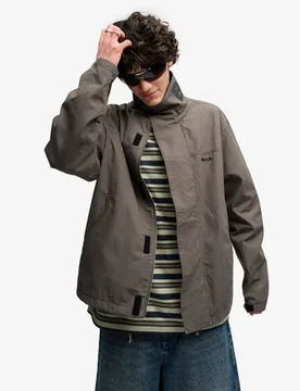 Superdry Herren Bench Ripstop-jacke mit Hohem Kragen Dark Grey - Größe: S - 99.99 - FashionsVida