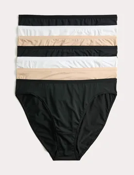 Pack Microfibre High Leg Knickers White Mix female - M&S - FashionsVida