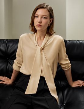 Elegante Camicetta Seta Crêpe de Chine S