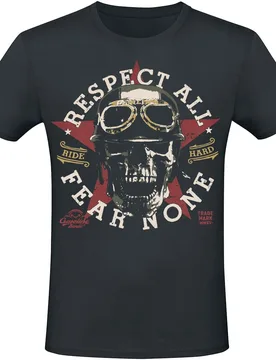 T-Shirt - Respect All Fear None - S bis 4XL - für Männer - Größe M - schwarz - Männer - male - Gasoline Bandit - FashionsVida