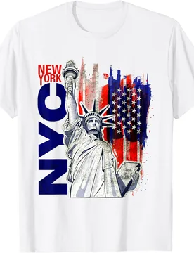 T-shirt Cool New York City Statue of Liberty with USA Flag T-Shirt for Men Women Graphic T Shirts Streetwear - Aliexpress - FashionsVida