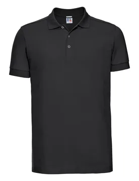 Mens Stretch Short Sleeve Polo Shirt (Black) - Size X-Large - Russell athletic - FashionsVida