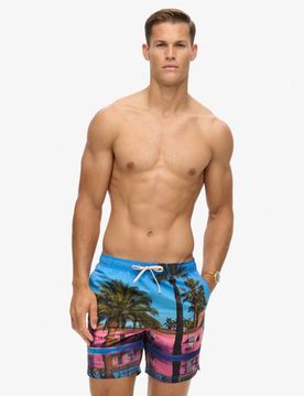 Superdry Herren 17-Zoll Badeshorts aus Recyceltem Material mit Foto-print Blau - Größe: S