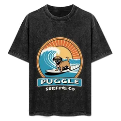 Puggle Surfing Co. T-Shirt Basic Solid Color Short Sleeve Cotton Top