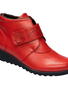 Wärme-Klettstiefelette „Beatrice“ rot 36 Damen - wonderwalk - FashionsVida