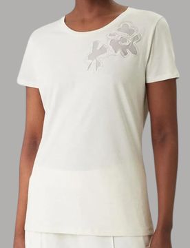 T-shirt Cotone Cut-out Tulle Eleganza Casual