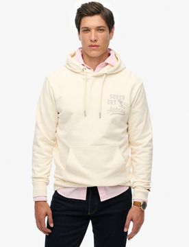 Superdry Herren Athletic Essentials Kapuzenpullover White - Größe: L