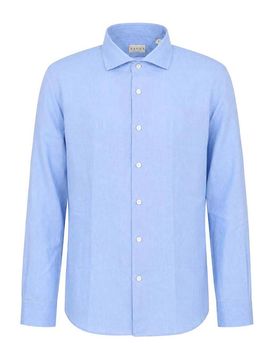 Xacus Camicia In Lino Azzurro