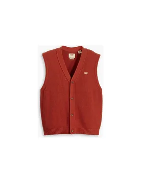 Levi'S Mens Button Down Regular Fit Vest In Rooibos Tea - Orange - Size X-Small - Levis - FashionsVida