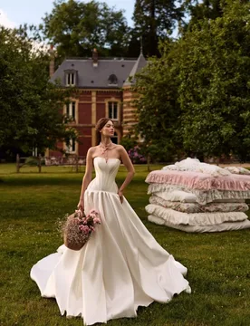 A line Wedding Dresses Satin Dress Vestido De Novia Corset Minimalistas Vestidos 2026 Elegante Corte Princesa Alta Costura Bride - Aliexpress - FashionsVida