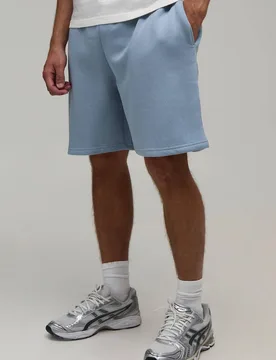Herren Weite Shorts Mit Tiefem Schritt In Mittlerer Länge Dusty Blue Größe 3XL - boohooMAN - FashionsVida