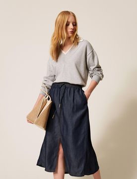 Twinset Jupe mi-longue en chambray